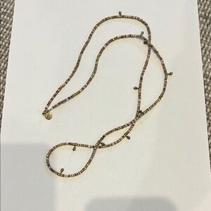 Catherine Weitzman necklace.  Brass detail with beads 32” long
